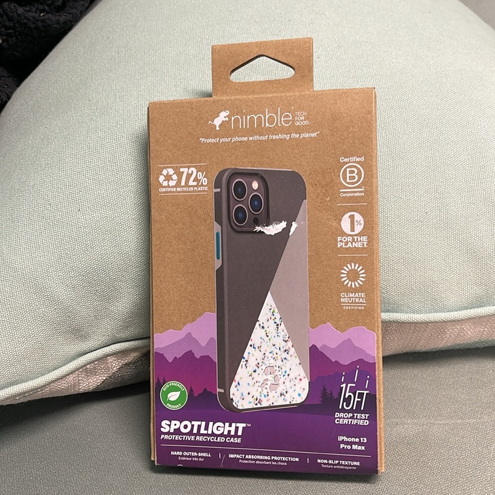 BNIB NIMBLE GRAY SPOTLIGHT PROTECTIVE RECYCLED PHONE CASE FOR iPhone 13 PRO MAX - Picture 6 of 9
